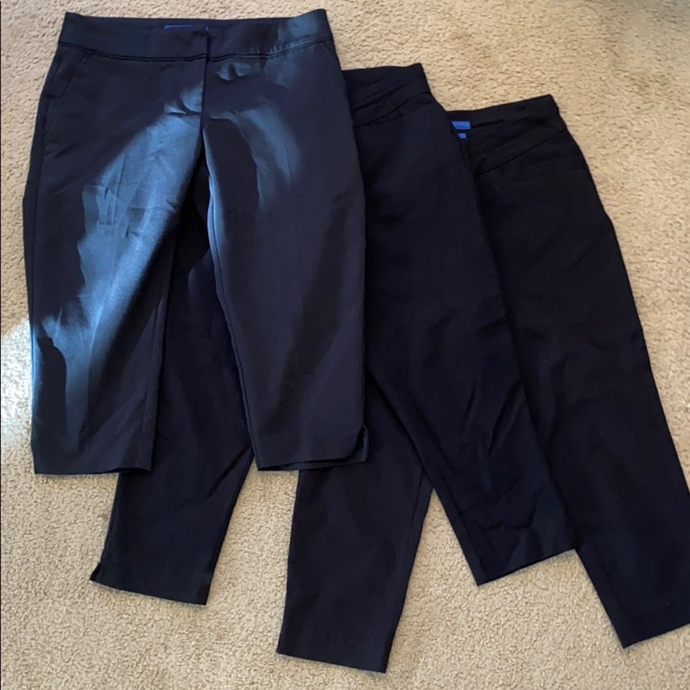 3 black dress capris